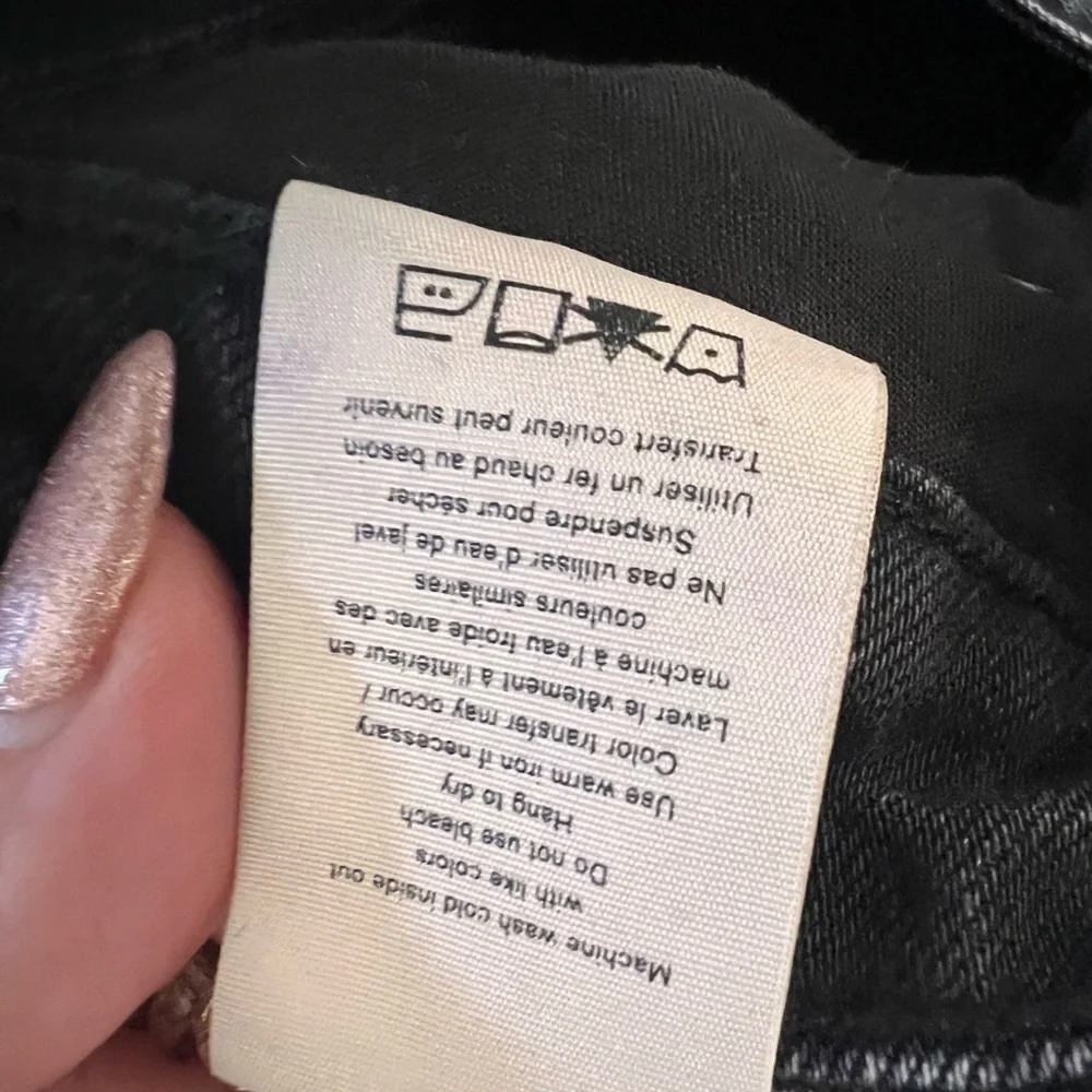 Rag & Bone Nina High-Rise Flare Jeans Black Raw Hem Size 25